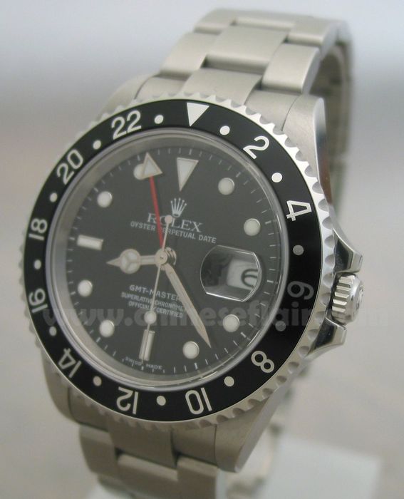 Rolex GMT-Master II Stainless Steel Black Face Mens Watch